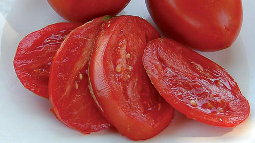 Sliced tomatoes on a plate
