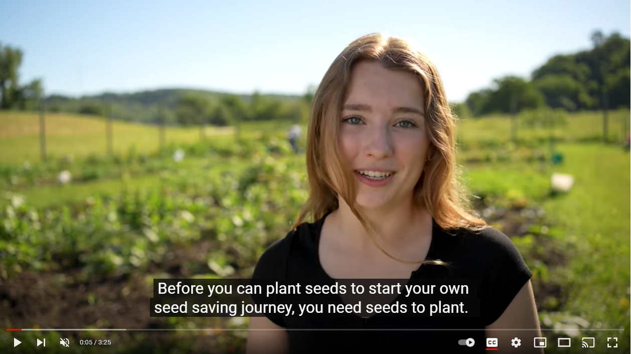 Screenshot of YouTube video with closed captions that read, 