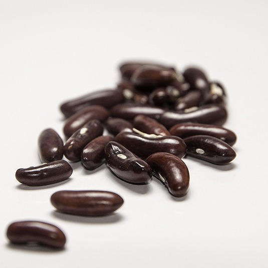 A cluster of deep red beans