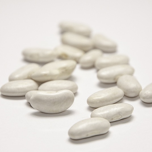 A cluster of white beans